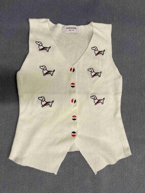 Thom Browne Women's Beige Cardigan Vest